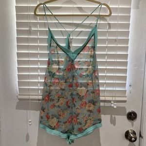 Free People Intimates Sheer Rose Romper